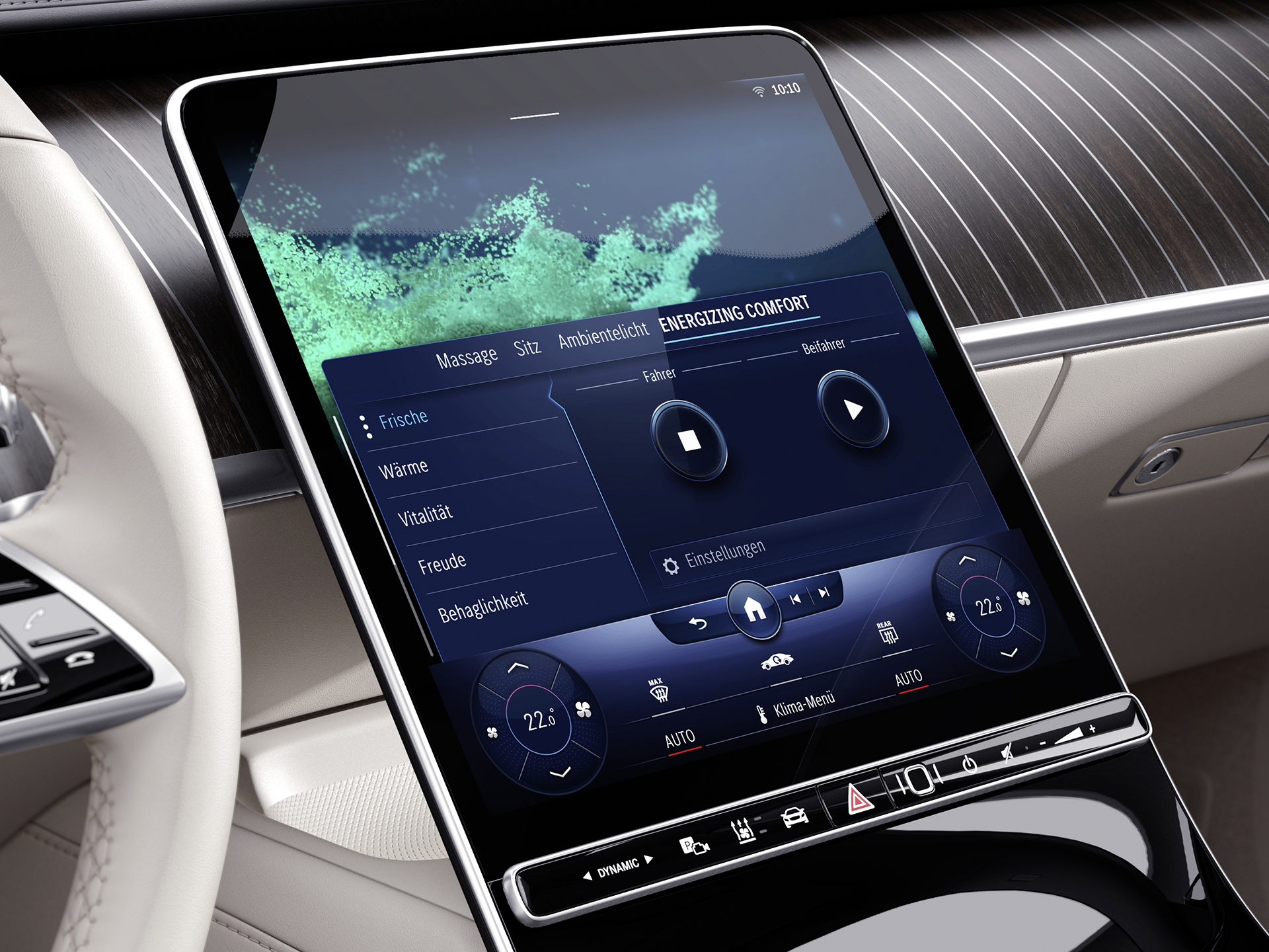 ENERGIZING COMFORT | Komfort | Mercedes-Benz Die ENERGIZING COMFORT-Anzeige in einem Mercedes-Benz Fahrzeug.