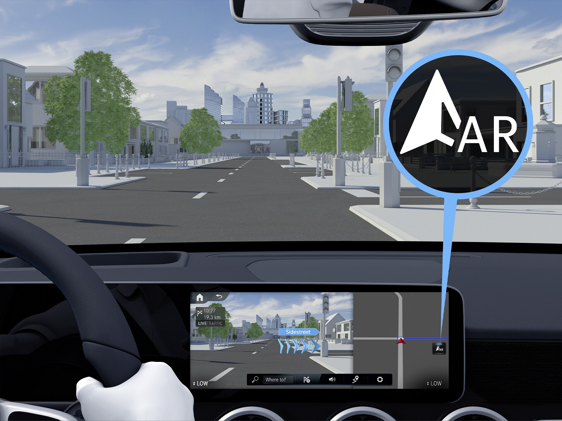 Die MBUX Augmented Reality für Navigation von Ihrem Mercedes-Benz.