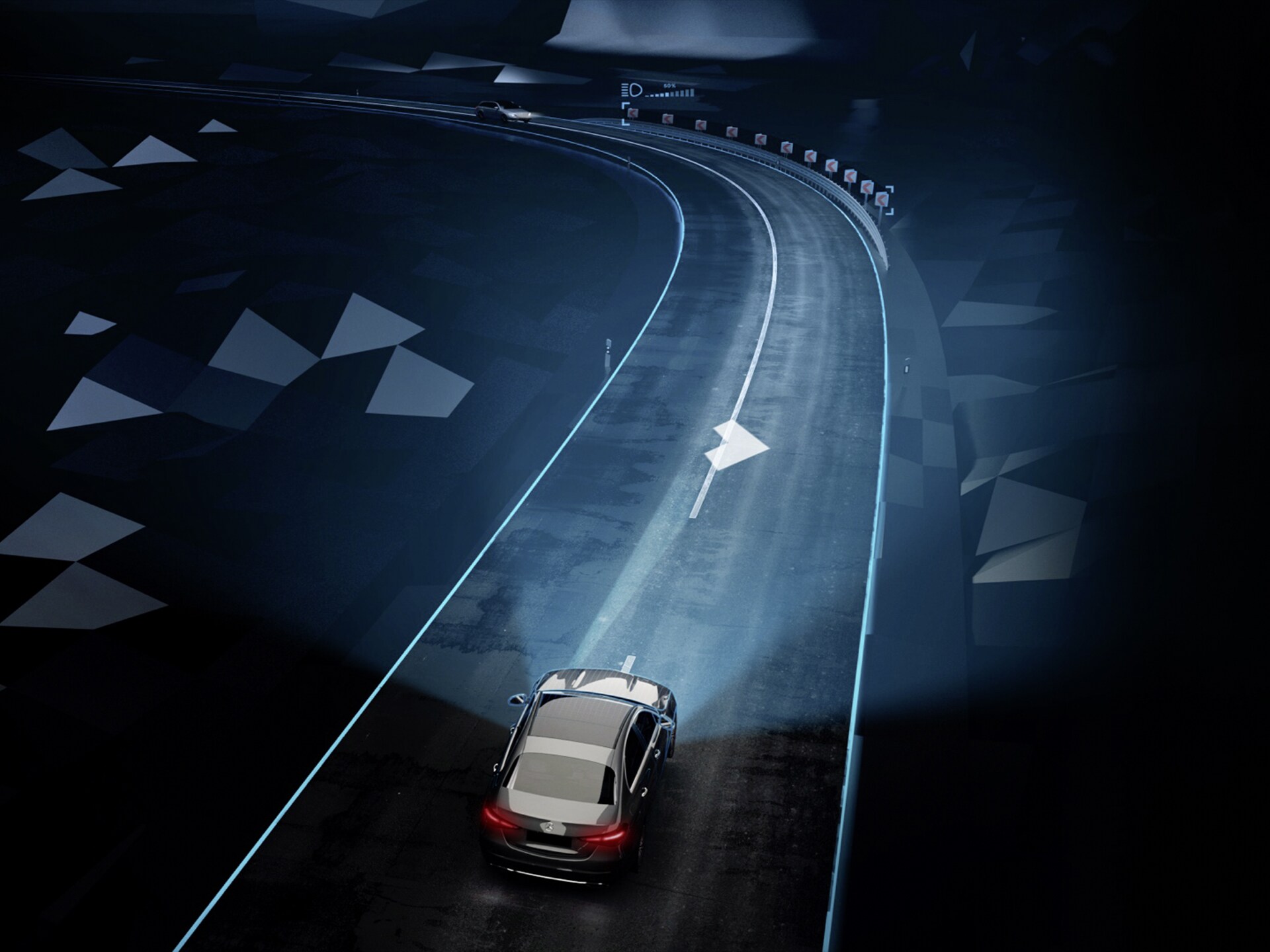 Die DIGITAL LIGHT-Scheinwerfer von Mercedes-Benz.
