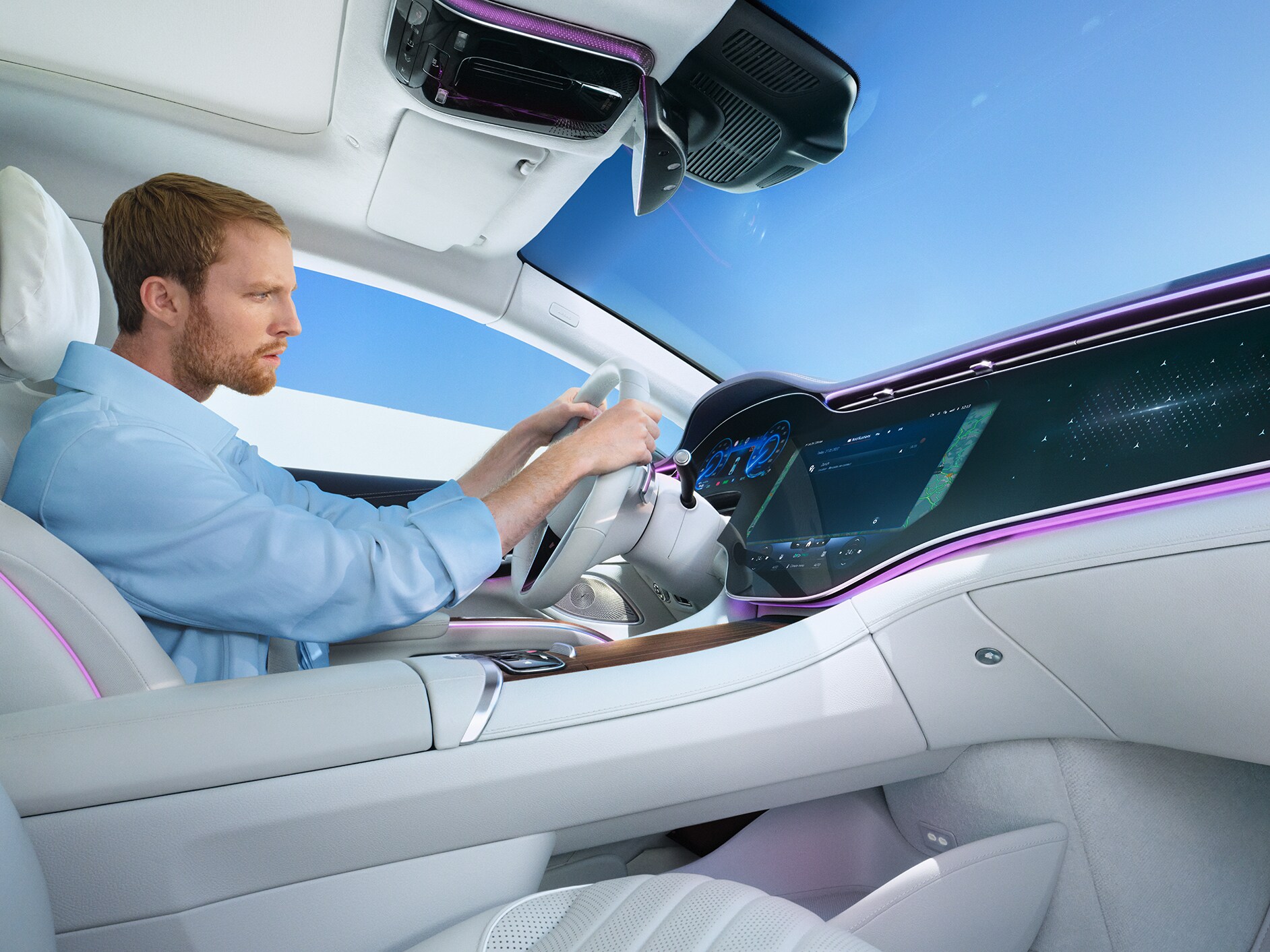 Die Mercedes-Benz Service App in einem Mercedes-Benz Fahrzeug.