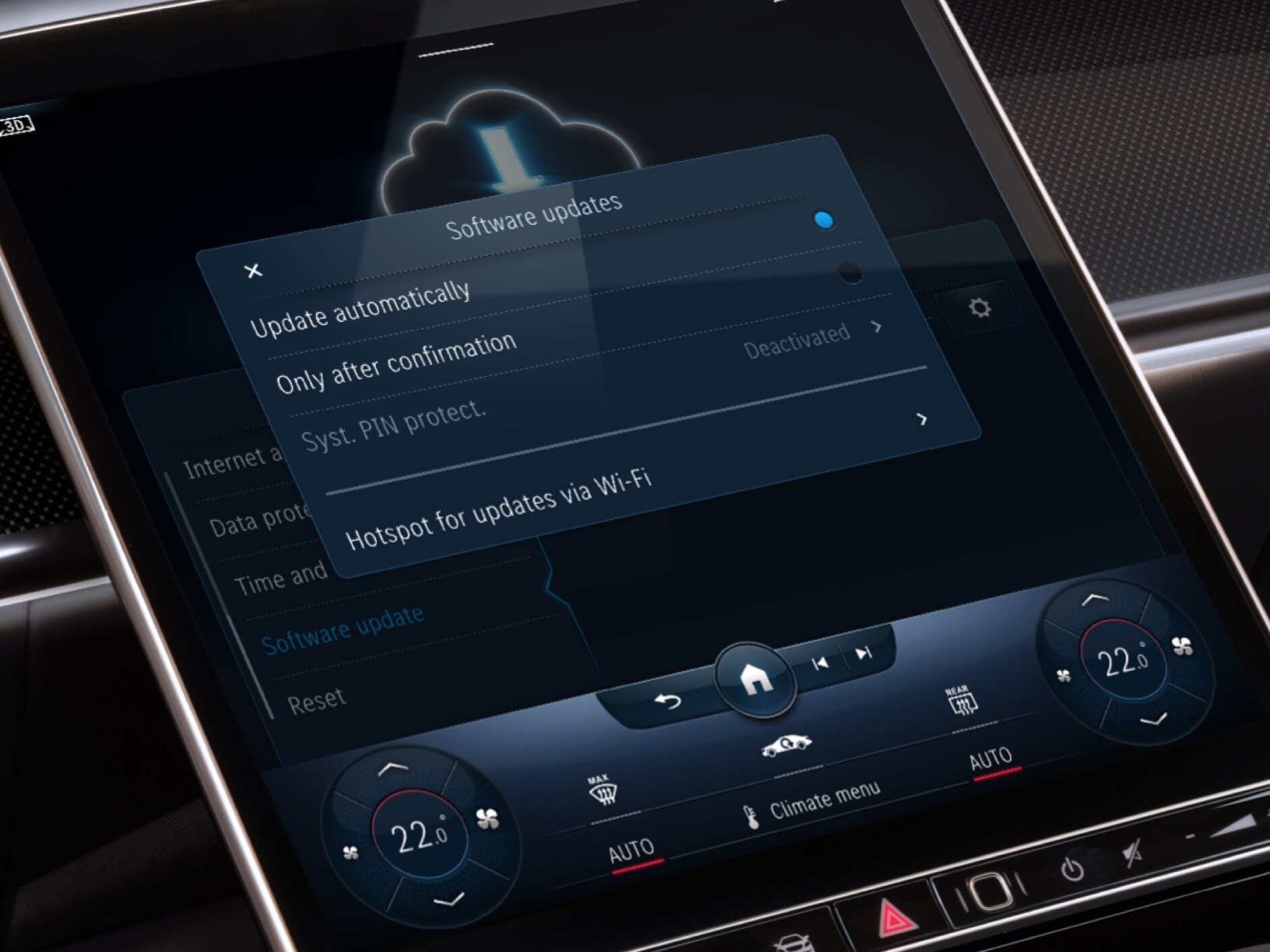 Auf dem MBUX Multimediasystem aktualisieren sich die Navigationskarten per Digitalem Extra Online Kartenupdate.